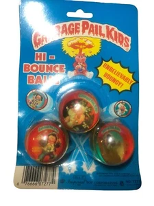 VINTAGE 1986 IMPERIAL TOY GARBAGE PAIL KIDS HI-BOUNCE BALLS 3 PACK - Picture 1 of 1
