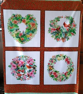 Painel de Natal estilo aquarela com pássaros, algodão, coleção de buquê Yuletide - Imagem 1 de 4