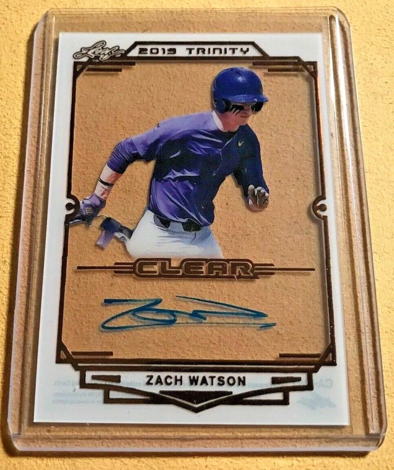 2019 Leaf Trinity ZACH WATSON Baltimore Orioles Clear Acetate Autograph Auto - Image 1 of 1
