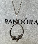 Collier pendentif composite floral authentique PANDORA ALE argent sterling/or 23”