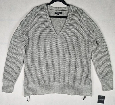 Suéter pulôver feminino Rachel Roy robusto gola V tamanho 2X cinza urze carvão  - Imagem 1 de 4