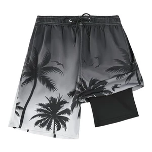 Boys Swim Trunks with Compression Liner Anti-Chafe, Kids Bathing Suit Board S... - Picture 1 of 7