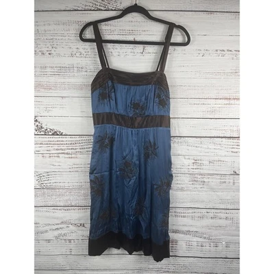 BCBGMAXAZRIA Mujer 6 Seda Bordada Floral Largo Medio Cóctel Fiesta Y2K Foto 1 de 4