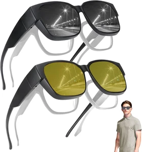 2 Stück Überzieh Sonnenbrille, Sonnenbrille Über Normale Brille, Polarisiert UV4 - Bild 1 von 6