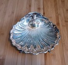 10" Silver Plated Clam Shell Dish With Fish Feet. Made By Crescent 