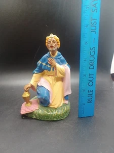 Vintage kniende Weiser Krippenfigur Pappmaché Italien 5,75 Zoll - Bild 1 von 11