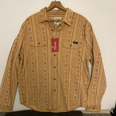 Mambo Smart Arts Men’s Shirt Cord Patterned Mustard Long Sleeve Size Large NWT - image 1 of 4
