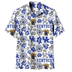 Wes and Willy Mens Sports Fan College Vault Floral Button Up Hawaiian Shirt - Picture 1 of 80