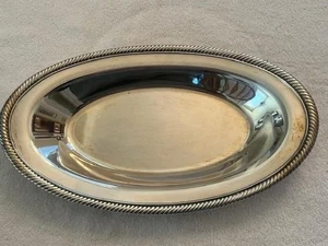 Vintage Wm Rogers 1960er versilbert oval #819 Brot Seil Rand Serviertablett - Bild 1 von 3