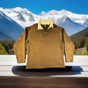 KUHL Alfpaca Fleece Brown Pullover Sweater Men's Size XXL 1/4 Zip Hiking Outdoor - Picture 1 of 10