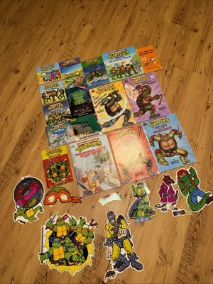 Lote de 15 livros vintage Teenage Mutant Ninja Turtles perfeito estado com decorações Nickelodeon - Imagem 1 de 4
