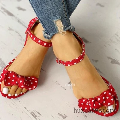 Chanclas grandes tallas 44 planas INS dulces lunares verano mujeres zapatos sandalias Foto 1 de 4