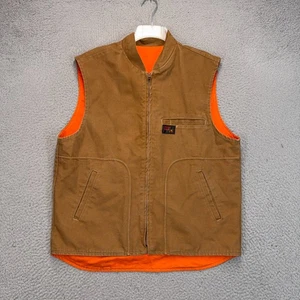 Union Line FR Vest Mens Large Brown Orange Reversible Flame Resistant Workwear - Picture 1 of 12