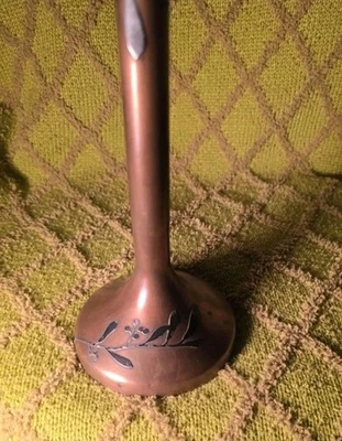 Jarrón antiguo Heintz artes y manualidades de metal esterlina sobre latón 11,75" de alto arte Foto 1 de 4