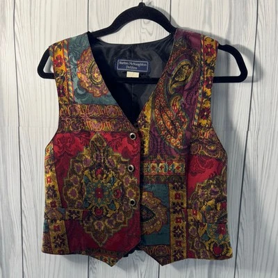 Chaleco Floral Vintage Norton McNaughton EE. UU. Talla 6 Cottagecore Retro  Foto 1 de 4