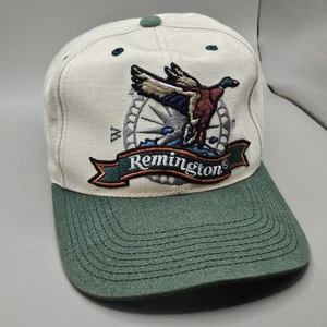De Colección Remington Gorra Pato Caza Verde Y Beige Correa Trasera Buen Estado - Imagen 1 de 8