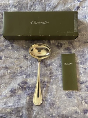 Cuchara de salsa Christophe chapada en plata vintage Malmasion 7" nueva Foto 1 de 2