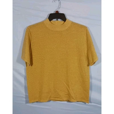 Suéter Drapers & Damons Vintage Años 90 XL Dorado Cojo Metálico Manga Corta Foto 1 de 3