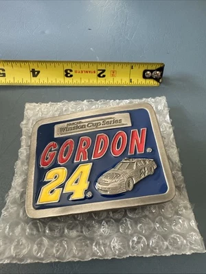 Hebilla de cinturón Jeff Gordon NASCAR Winston Cup peltre Foto 1 de 4
