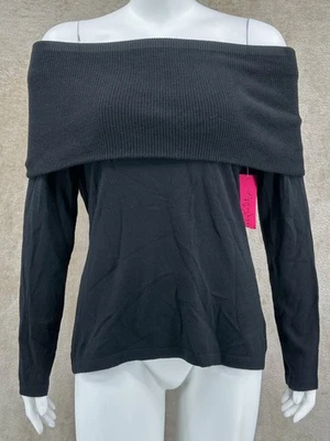 Свитер женский Lilly Pulitzer большой черный Christin с открытыми плечами вязаный опрятный - Изображение 1 из 4