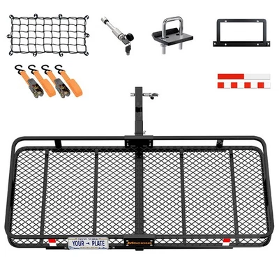 Mockins 60"x24"x6" Trailer Hitch Cargo Carrier with License Plate Bracket - Изображение 1 из 4