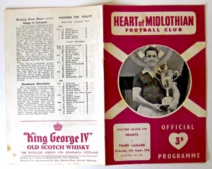 Heart of Midlothian v Third Lanark. 1958/59 Scottish League Cup Programme. - Picture 1 of 5