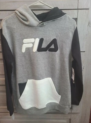 Suéter deportivo con capucha Fila para niños jóvenes L (14-16) • negro/gris Foto 1 de 3