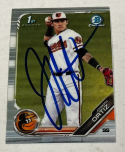 JOSEPH JOEY ORTIZ SIGNED 2019 BOWMAN CHROME DRAFT PROSPECT BASEBALL CARD AUTO