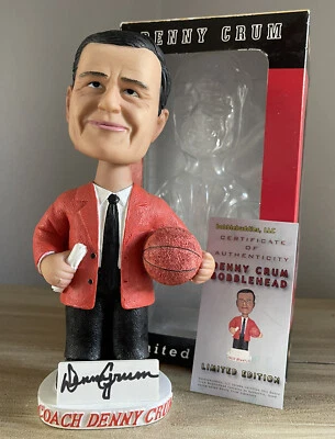 Coach DENNY CRUM Louisville Cardinals Basketball Legend AUTO Bobblehead NIB! - Image 1 of 2