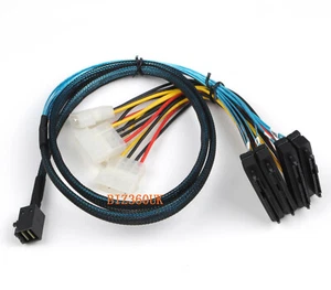 Internal Mini SAS SFF-8643 to 4Splitter 29pin SFF-8482 connector with SATA Power - Picture 1 of 8