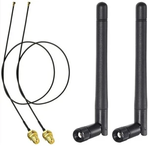 2,Bingfu WiFi Antenna 2.4GHz 5GHz RP-SMA Male 12inch Ngff MHF4 to RP-SMA Cable - Picture 1 of 12