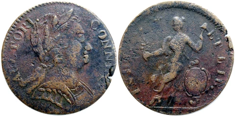 1785 Connecticut Copper, Miller 1-E, First Variety Listed, NICE SHARP VF COIN! Cover