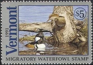 VT-6    1991   Vermont   State Duck Stamp       DSS - Picture 1 of 1