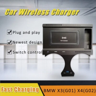 Wireless Charger Phone Fast Charging Pad Fit BMW X3 X4 G01 G02 2018-2022 - Image 1 of 4
