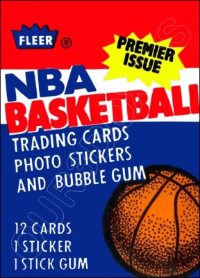 Paquete de cera de baloncesto Fleer 1986 mostrador de tienda publicidad letrero de pie Foto 1 de 4