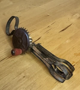 Betty Taplin Beater - Metal Toy Egg Mixer with Red Wooden Handle 5.5" - Picture 1 of 5