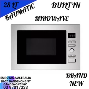 Baumatic BAM28TK-2 60cm 28L 5 Power Levels 8 Built-in Microwave Brand New Sale - Picture 1 of 6
