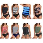 Women s Tankini Swimsuits Two Pieces Bathing Suit Double Up Swimwear with Shorts