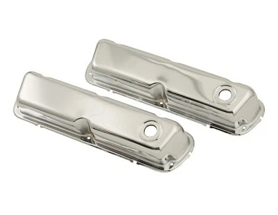 MR Gasket Polished Chrome Valve Covers Pair 260 289 302 351W Windsor Mustang V8 - Image 1 of 3