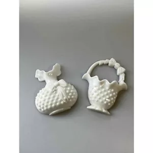 Vaso tascabile da parete vintage Hobnail finto vetro latte plastica burwood 2 pz bianco - Foto 1 di 5