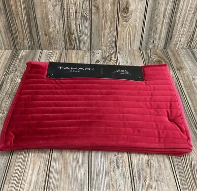 Tahari Home Red Velvet Christmas Holiday Placemats Set of (4) 13"X19" NEW! - Image 1 of 4