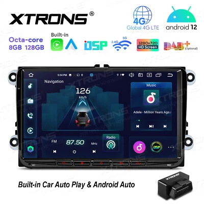 OBD+Android 12 9" Head Unit 8Core 8G 128G Car Radio Stereo GPS For VW JETTA Golf - image 1 of 4