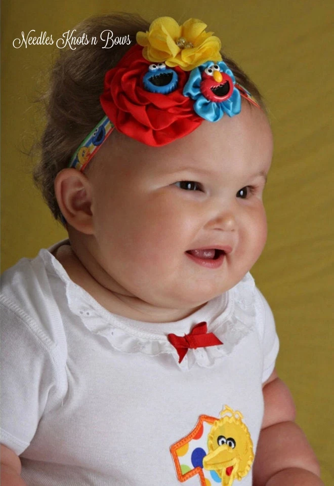 Girls Sesame Street Headband, Boutique, Elmo, Cookie Monster, Big Bird Headband - Image 1 of 4