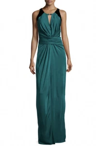 Vestido de noche Halston Heritage sin mangas fruncido delantero talla XS nuevo con etiquetas - Imagen 1 de 10