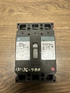 GE,TED134080,80 Amp 480 VAC 250 VDC 3 Pole Circuit Breaker - Picture 1 of 3