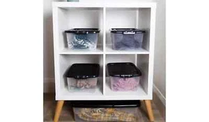 10L Capacity Clear Plastic Storage Boxes Pack of 4 Stackable Lidded Containers - Picture 1 of 7