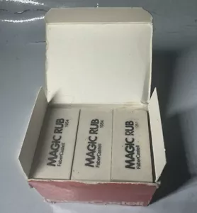Faber-Castell Magic Rub 1954 White Erasers One Dozen Lot 12 For Drafting Vtg - Picture 1 of 4