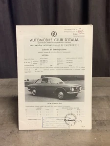Rare 1966/67 FIA Race Homologation File Alfa Romeo Sprint GT VELOCE - Picture 1 of 3