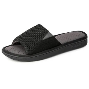 Mens Indoor Outdoor MemoryFoam Slide Slippers Mesh Cloth House Shoes 13-14 Black - Picture 1 of 6