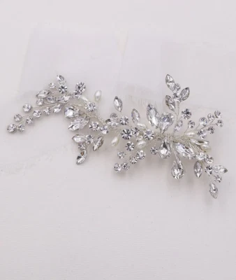 Wedding Pearl Hair Clip Bridal Hair Accessories Crystal Pearl Clip - Image 1 of 4